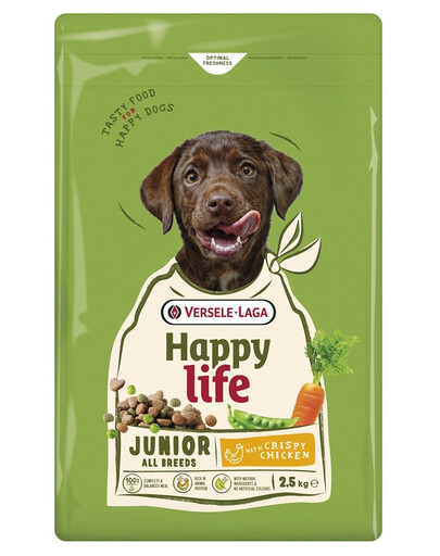 VERSELE-LAGA Happy Life Junior with Chicken 2,5 kg krmivo pro štěňata a mladé psy s drůbežím
