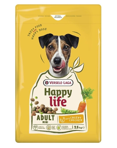 VERSELE-LAGA Happy Life Adult Mini with Chicken 2,5kg krmivo pro malé psy s kuřetem