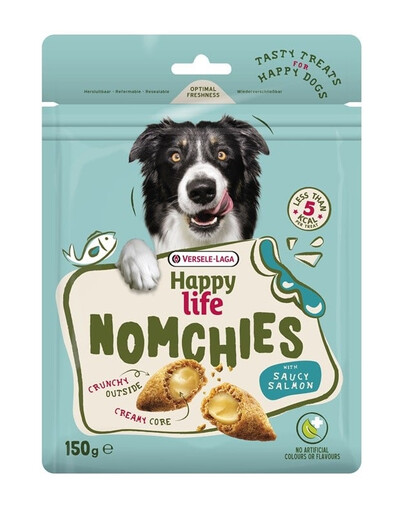 VERSELE-LAGA Happy Life Snack Nomchies Salmon 150g pamlsek podporující vzhled srsti