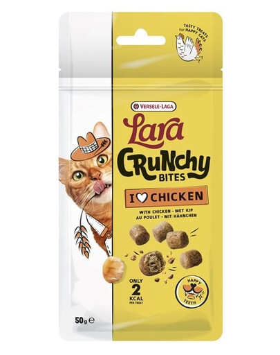 VERSELE-LAGA Lara Snack Crunchy Bites Chicken Happy Teeth 50g pamlsek podporující zdraví zubů