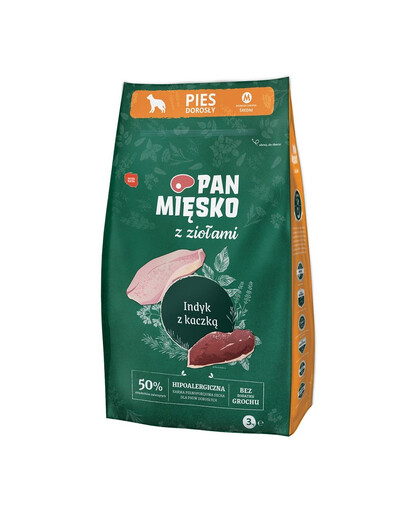 PAN MIĘSKO s bylinkami krůta s kachnou kg pro střední plemena M 2x3 kg
