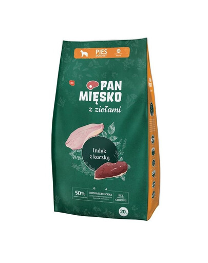 PAN MIĘSKO s bylinkami krůta s kachnou M 2x20 kg pro střední plemena