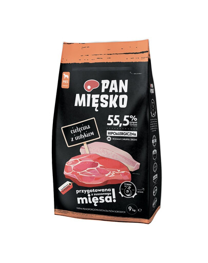 PAN MIĘSKO Telecí s krůtou M 9 kg