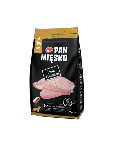 PAN MIĘSKO Krůta s bažantem krmivo pro psy, křupky S 9 kg