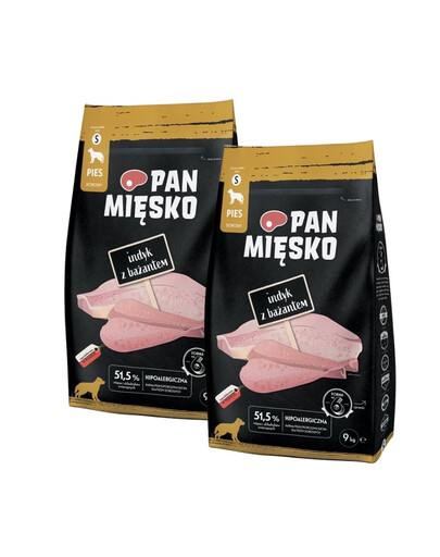 PAN MIĘSKO Krůta s bažantem křupky krmivo pro psy S 2x9 kg