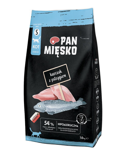 PAN MIĘSKO Kuřecí s pstruhem pro kočky, křupky S 1,6 kg