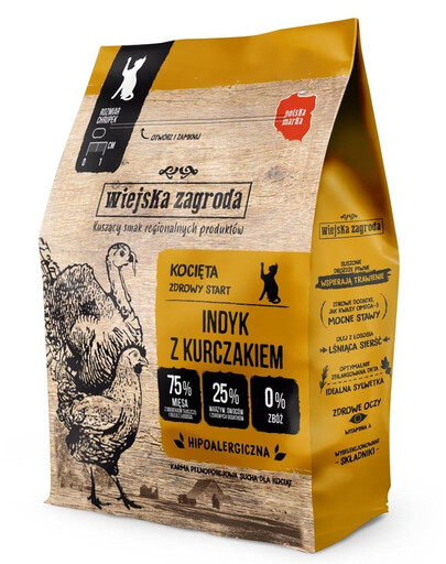 WIEJSKA ZAGRODA Krůta s kuřecím masem pro koťata 400 g