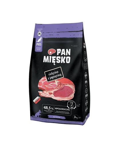 PAN MIĘSKO Telecí s jehněčím pro seniory M 3 kg