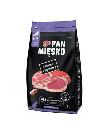 PAN MIĘSKO Telecí s jehněčím pro seniory M 9 kg