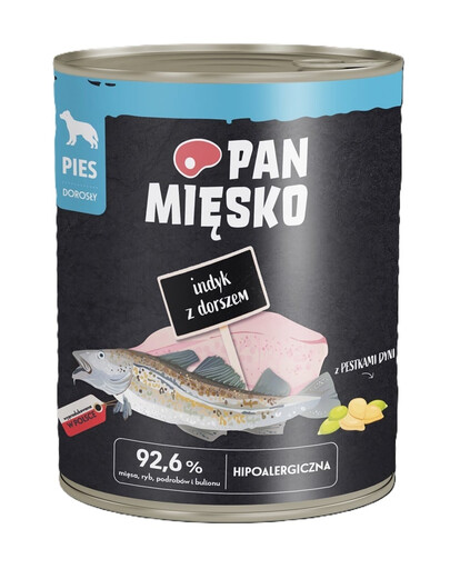 PAN MIÉSKO Krůta s treskou - krmivo pro psy 800 g