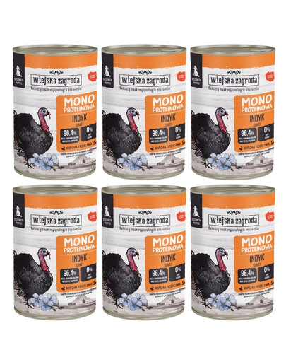 Monoproteinové mokré krmivo pro štěňata s krůtou 6x400 g