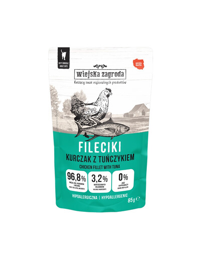 WIEJSKA ZAGRODA krmivo pro kočky s kuřecím masem a tuňákem 85 g