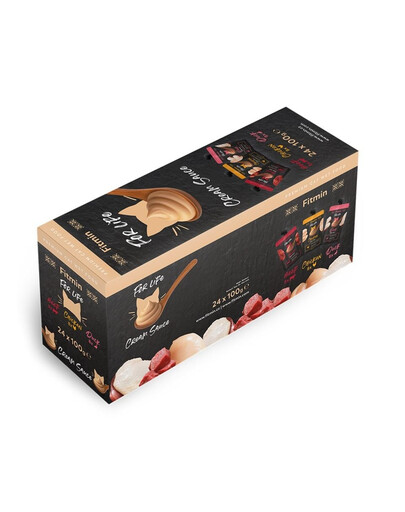 FITMIN For Life Cat Cream Sauce Multipack 24×100g krémové kapsičky pro kočky s hovězím, kuřecím a kachním masem