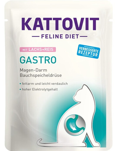 KATTOVIT Feline Diet Gastro Losos s rýží 24x85 g