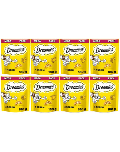 DREAMIES Mega balení 8x180 g lahodný sýrový pamlsek pro kočky