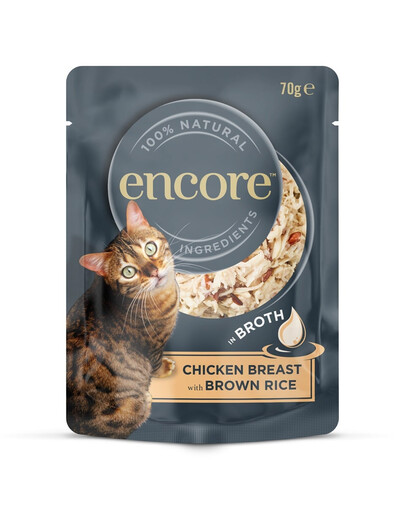 ENCORE Cat Chicken Breast with Brown Rice in Broth kuřecí prsa s hnědou rýží v vývaru 70 g