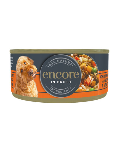 ENCORE Dog Chicken Breast with Beef Liver and Vegetables in Broth kuřecí prsa s hovězí játry a zeleninou v vývaru 156 g