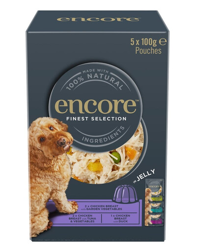 ENCORE Dog Finest Selection in Jelly Multipak 5x100 g mix chutí s kuřetem v želé