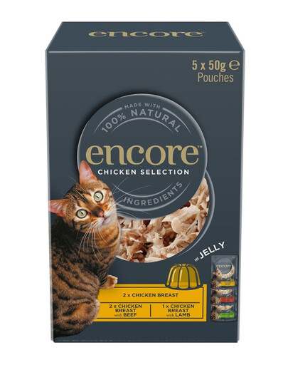 \ENCORE Cat Chicken Selection in Jelly Multipak 5x50 g mix chutí s kuřecím masem v želé