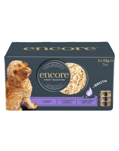 ENCORE Dog Finest Selection ve vývaru Multipack 5x156 g mix chutí s kuřecím masem ve vývaru pro psy