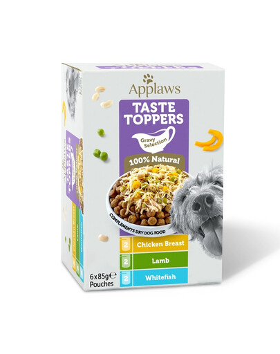 APPLAWS Dog Taste Toppers Gravy Selection Miltipak 6x85 g mix příchutí v sáčku v omáčce