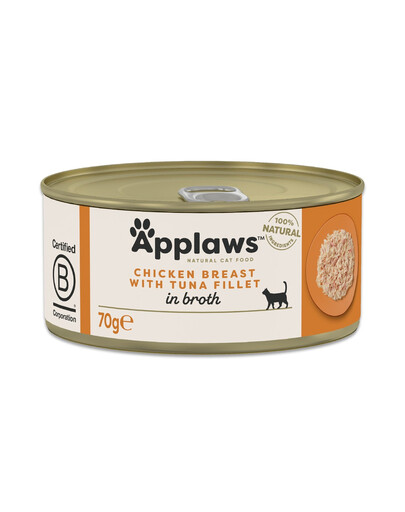 APPLAWS Cat Adult Chicken with Tuna in Broth kuřecí prsa s tuňákem v vývaru 70 g