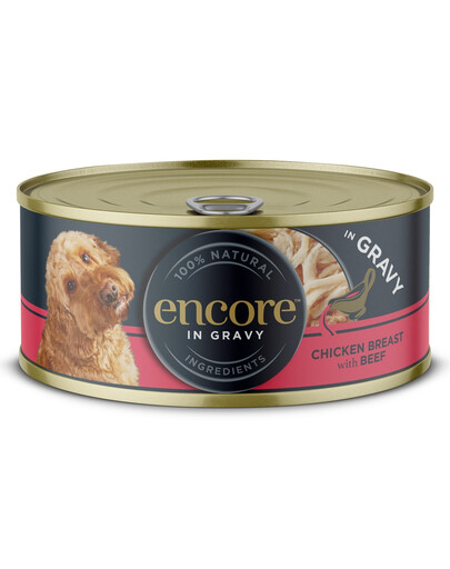 ENCORE Dog Chicken Breast with Beef in Gravy kuřecí prsa s hovězím masem v omáčce 156 g