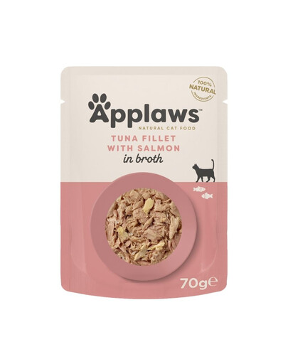 APPLAWS Cat Adult Pouch Tuňák s lososem Filet z tuňáka s lososem ve vývaru 70 g