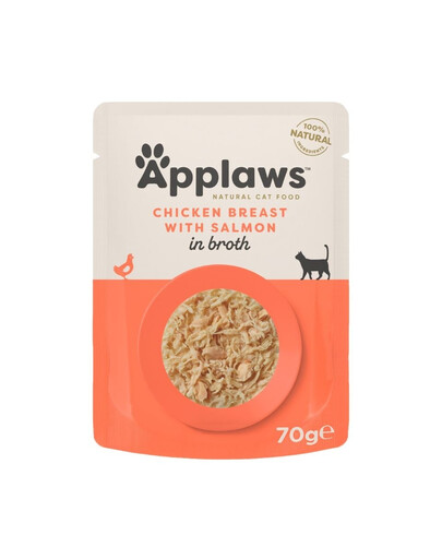 APPLAWS Cat Adult Pouch Chicken with Salmon kuřecí prsa s lososem v vývaru 70 g