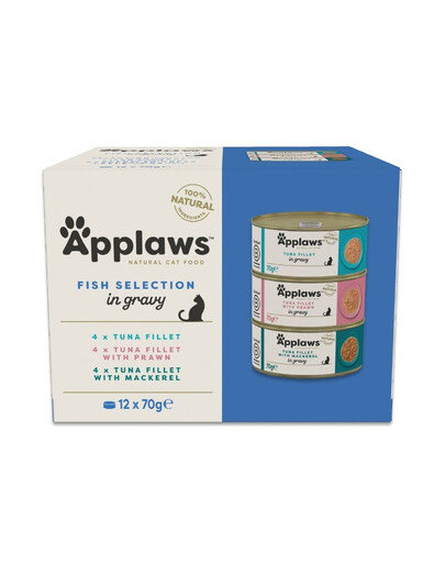 APPLAWS Cat Adult Fish Selection Multipak in Gravy 12x70 g mix chutí s rybou v omáčce
