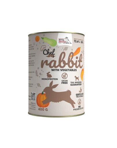 SYTA MICHA Chef Monoprotein Králík se zeleninou 400 g konzerva pro psy