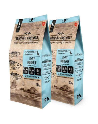 WIEJSKA ZAGRODA Mořské rybí chipsy M 2x20 kg granule