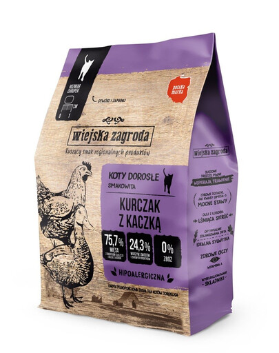 WIEJSKA ZAGRODA Kuřecí s kachnou krmivo pro kočky 400 g