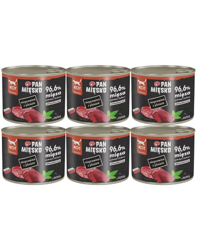 PAN MIĘSKO vepřové maso s jelenem, krmivo pro kočky 6x200 g