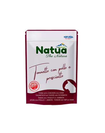 NATUA Natural Tuňák a kuřecí se šunkou v želé pro kočky 70 g