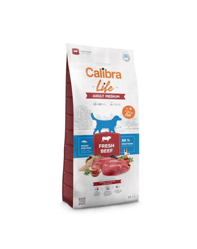 CALIBRA Dog Life Adult Medium Fresh Beef 12 kg s hovězím masem pro psy středních plemen
