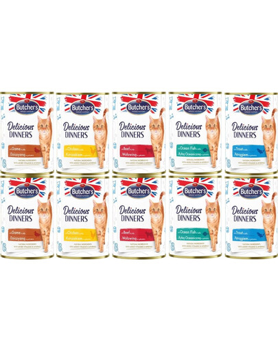 BUTCHERS Deliciuos dinners Směs chutí v želé 10x400 g