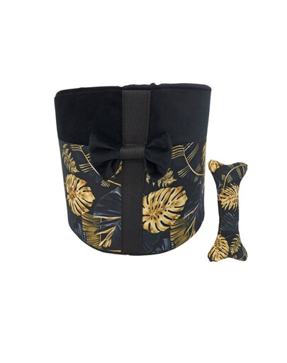 FERA Gold Kosz na zabawki 25x28 cm + Kość pluszak dla psa 23x11 cm