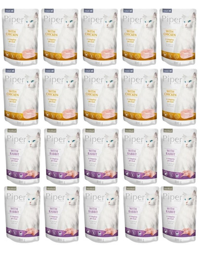 PIPER Animals Cat Sterilised Mix smaków saszetka 20x100 g dla kota po sterylizacji