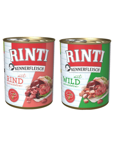RINTI Kennerfleisch 12 x Zvěřina 800 g + 12 x Hovězí 800 g