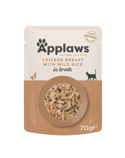 APPLAWS Cat Adult Pouch Chicken Breast with Wild Rice in Broth kurczak i dziki ryż w bulionie 70 g