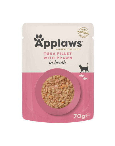 APPLAWS Cat Adult Pouch Tuna Fillet with Prawns in Broth tuńczyk i krewetki tygrysie w bulionie 70 g