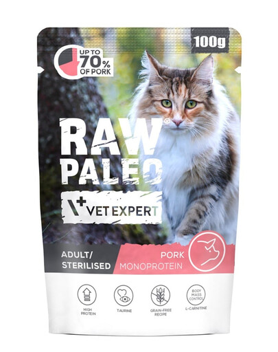 Monoprotein Adult Sterilised Pork 100 g dla kotów dorosłych i sterylizowanych z wieprzowiną