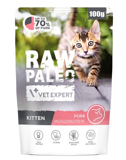 RAW PALEO Monoprotein Kitten Pork 100 g pro koťata s vepřovým masem