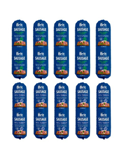 BRIT Premium Sausage Chicken, turkey and pea 5x800 g + Turkey 5x800 g