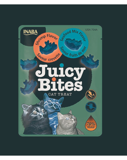 Juicy Bites wilgotne przysmaki krewetki i owoce morza dla kota 33,9 g (3x11,3 g)