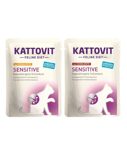 KATTOVIT Feline Diet Sensitive 20x85g MIX Kuře a kachna / krůta