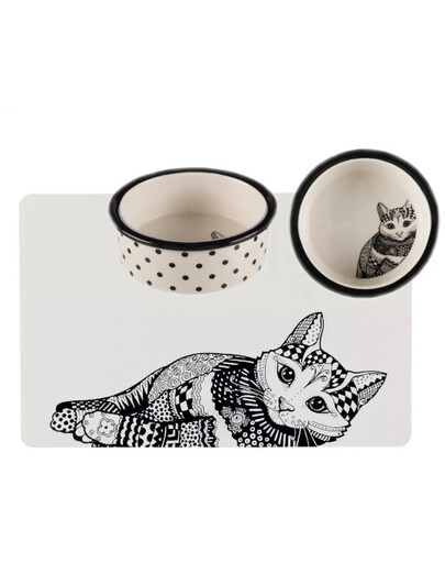 TRIXIE Zestaw dla kota Zentagle 2 miski i podkładka