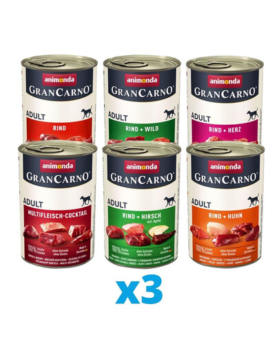 ANIMONDA GranCarno mix smaków 18 x 400 g