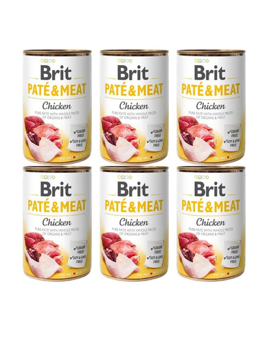 BRIT Pate&Meat chicken 6x400 g pasztet z kurczakiem dla psa